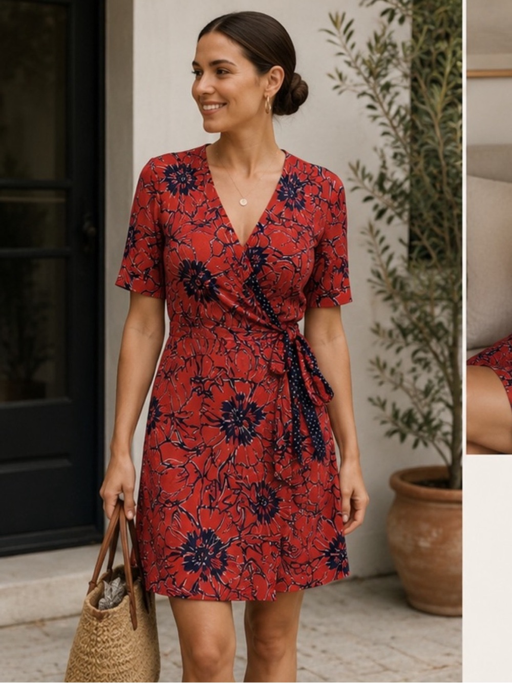 LILLY PULITZER Adalie Short
Sleeve Floral Wrap Dress